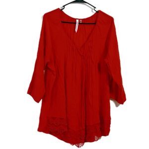 Collection B Red Tunic Top